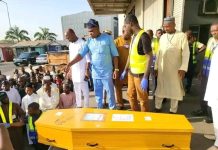 LATE NIGERIAN SENATOR’S CORPSE ARRIVE FROM INDIA, SEE PICS