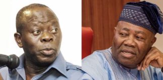 OSHIOMHOLE ASKS AKPABIO TO RESIGN AS SENATE PRESIDENT FOR TRYING TO AMEND SENATE RULES TO IMPUGN RIGHT OF OTHERS
