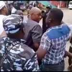 PROTESTERS PHYSICALLY ASSAULT LAGOS APC CHAIRMAN OVER STATE PARTY PRIMARIES, WATCH VIDEO
