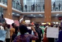 NASS WORKERS PROTEST OVER NON-IMPLEMENTATION OF MINIMUM WAGE, UNPAID ALLOWANCES