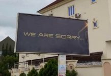 ‘WE ARE SORRY’: MYSTERIOUS BILLBOARDS APPEAR IN ABUJA, SPREADING SPECULATIONS
