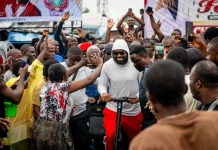 WATCH VIDEO AS OLU OF WARRI ON SCOOTER INSPECTS PROJECTS TO MARK HIS 5TH ANNIVERSARY ON THRONE