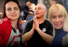 EGYPTIAN FOOTBALL COACH, HOSSAM HASSAN COLLAPSES WHILE SEPARATING FIGHT BETWEEN HIS TWO WIVES