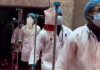 WATCH THE MOMENT LAGOS SOCIALITE, PRETTY MIKE ENTERED PELLER AND JARVIS WEDDING WITH ENTOURAGE DRESSED AS MEDICAL PERSONNEL