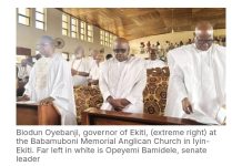 CHURCH REFUSES REQUEST OF EKITI MONARCH FOR CUSTODY OF CHAIR USED BY GOVERNOR OYEBANJI